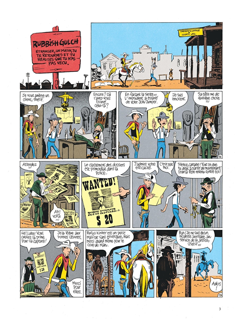 Page 3 de la BD de Lucky Luke