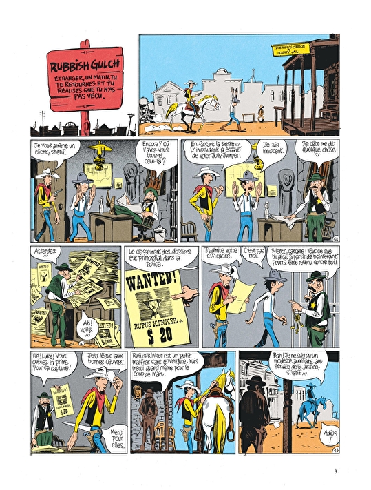 Page 3 de la BD de Lucky Luke
