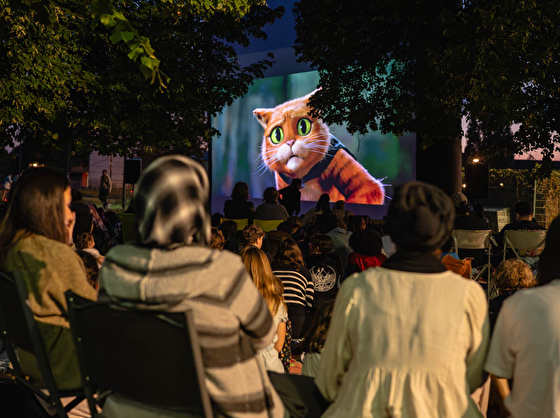 Le chat potté 2 en projection cinéma plein air à l'école Ariane Icare